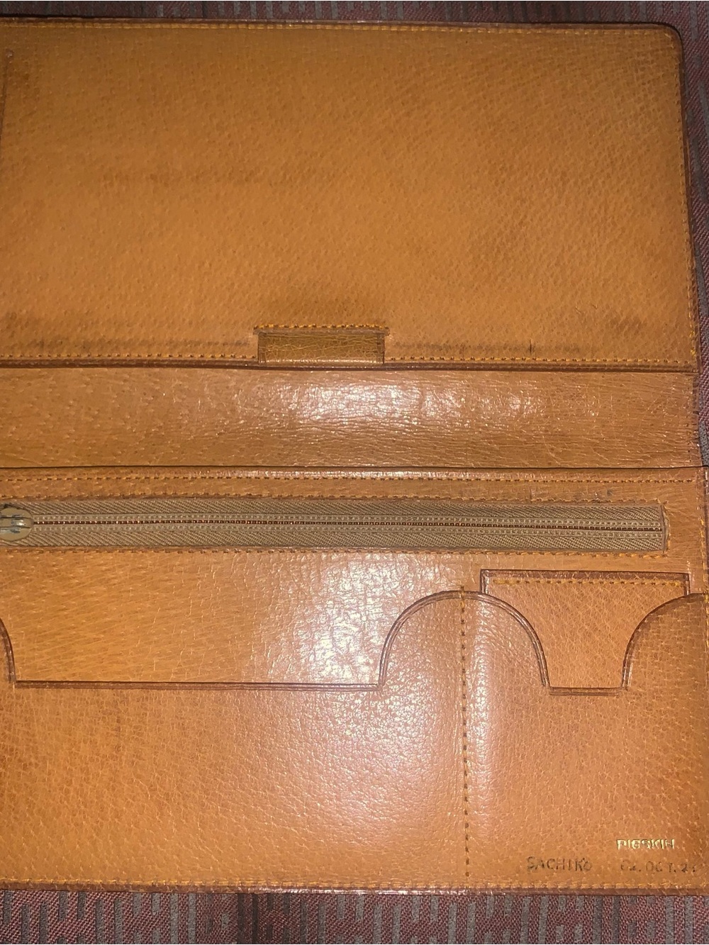Men's Leather Document Wallet in Tan